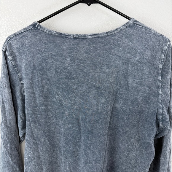 Jess and Jane Tunic Top Womens Medium Gray Floral Shirt Texture Mineral Boho USA - Picture 9 of 10